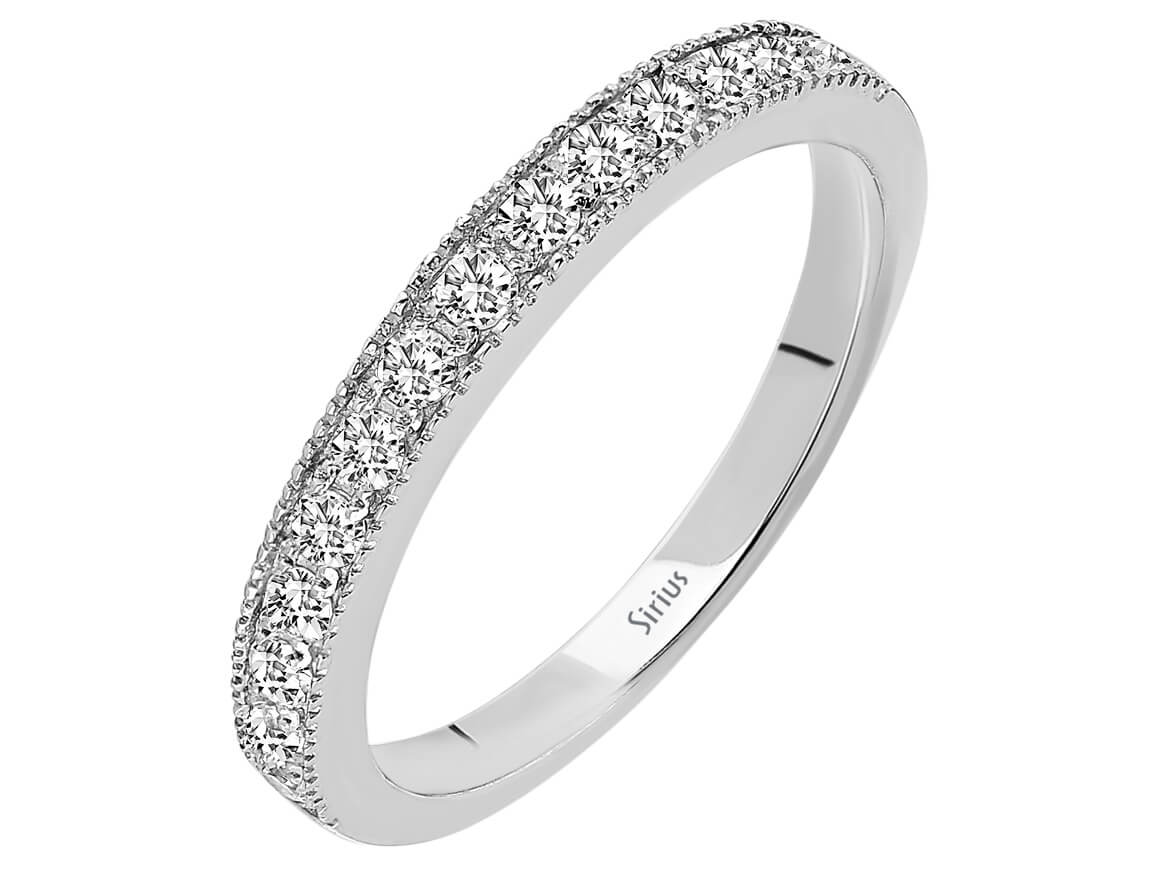 0,46 Karat Diamant Halbrund  Allianz - handgefertigter Diamantschmuck aus Feingold | Sirius Diamant