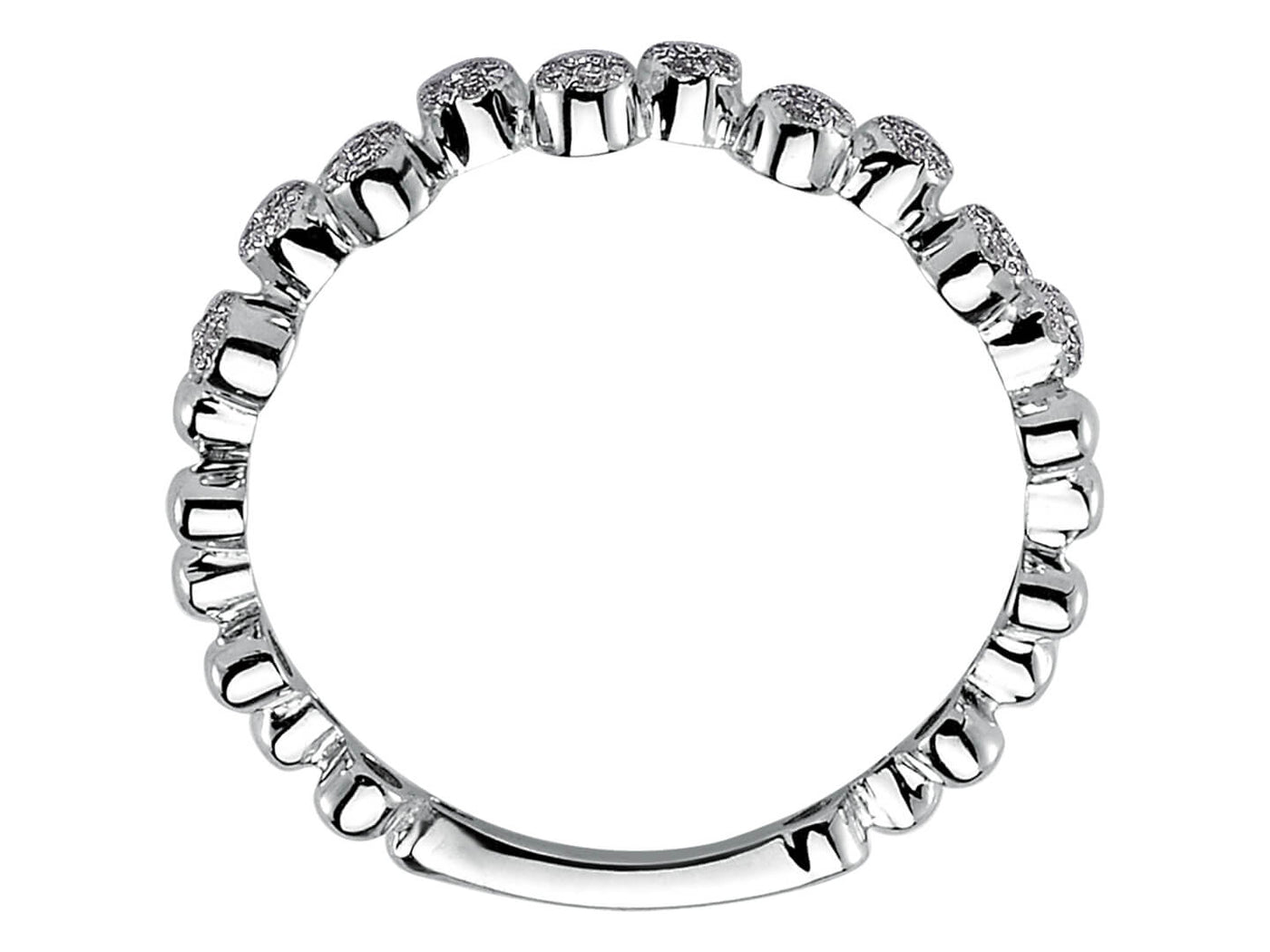 Alliance demi-ronde en diamant de 0,14 carat 
