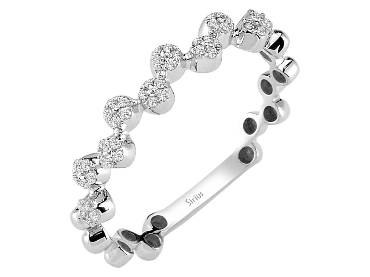 Alliance demi-ronde en diamant de 0,14 carat 