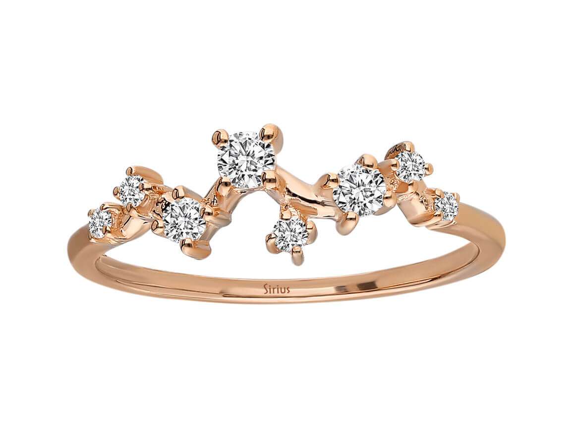 Minimalist diamond half-round ring