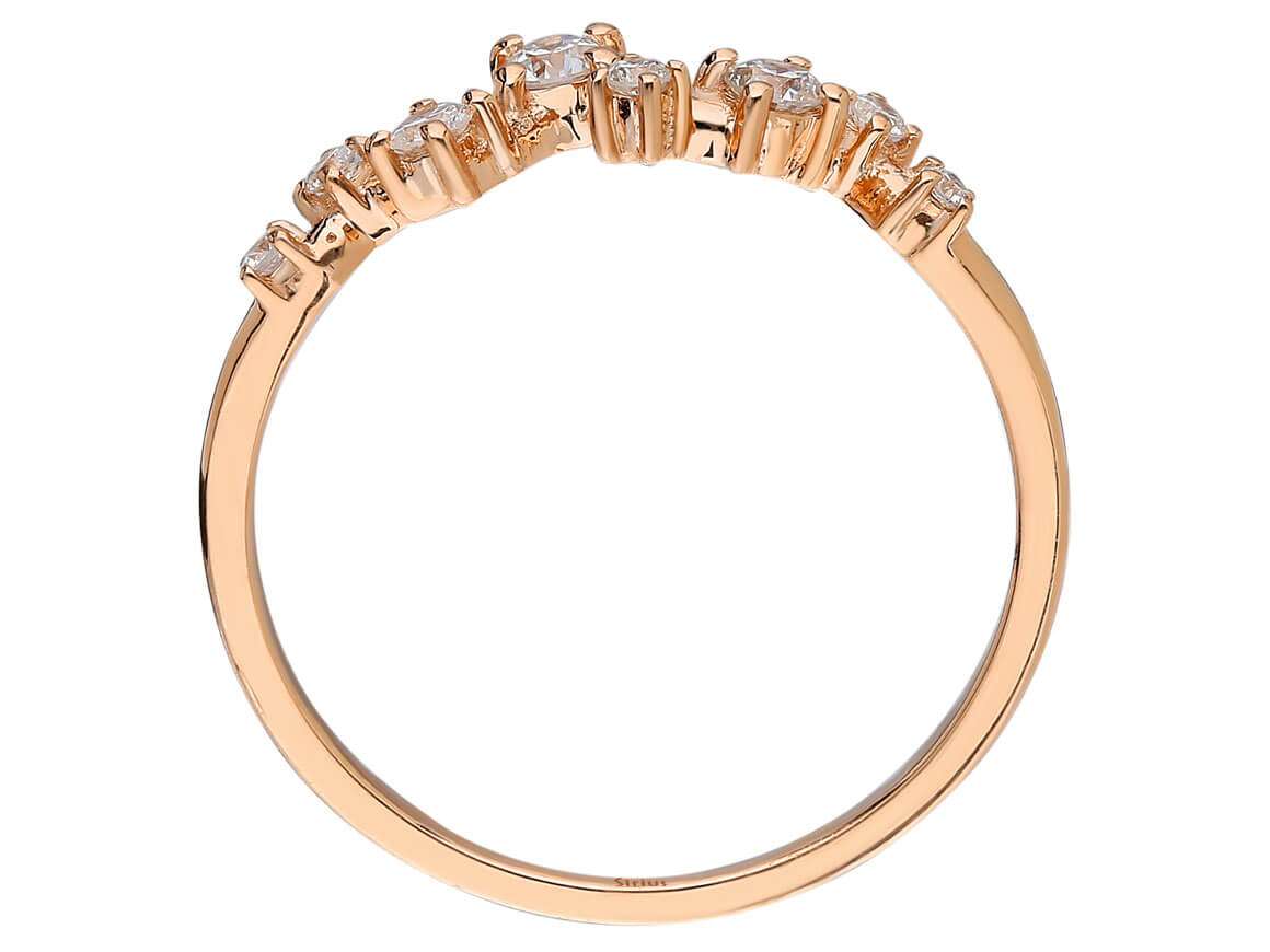 Minimalist diamond half-round ring