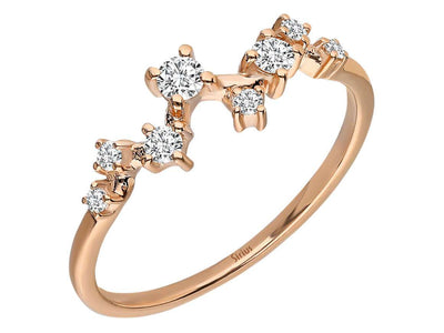 Minimalist diamond half-round ring