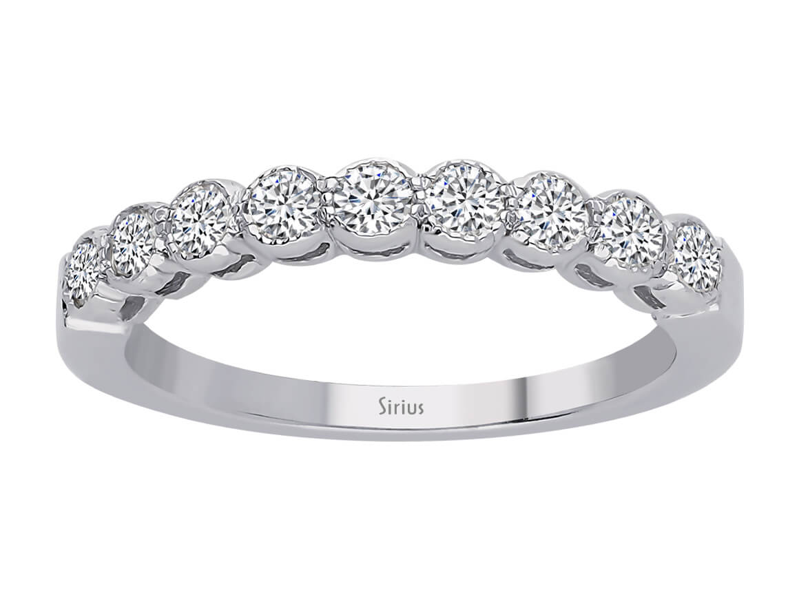 0,58 Karat Diamant Halbrund Allianz - handgefertigter Diamantschmuck aus Feingold | Sirius Diamant