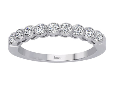 Alliance demi-ronde en diamant de 0,58 carat