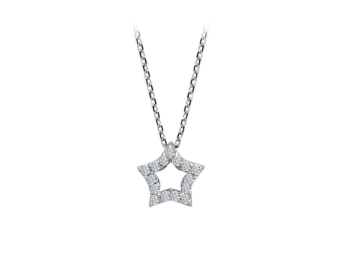 Diamant Stern Collier - handgefertigter Diamantschmuck aus Feingold | Sirius Diamant