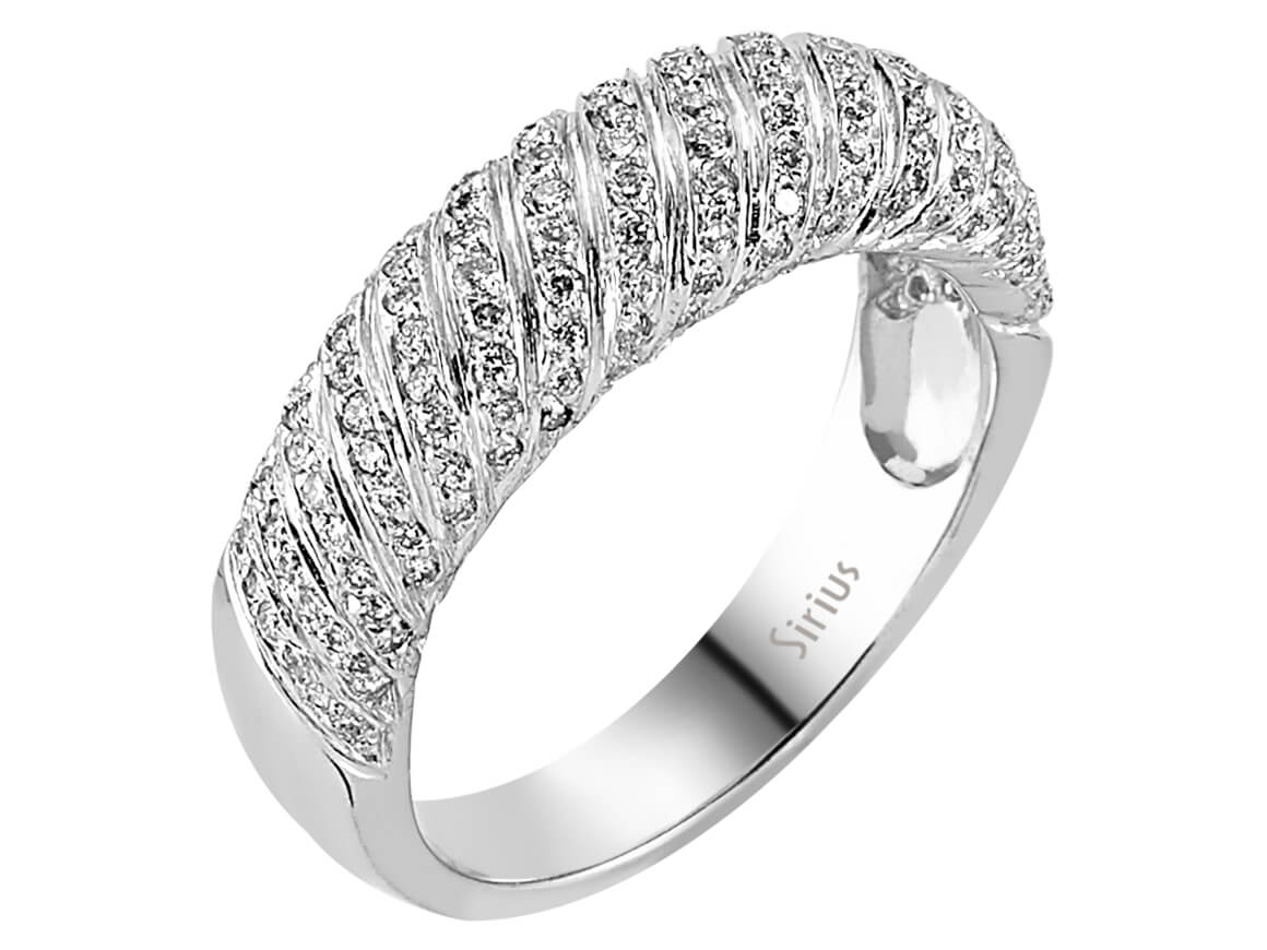 0,60 Gesamtkarat Diamant Rundum Allianz in 585er 14 K Weißgold – handgefertigter Diamantschmuck aus Feingold | Sirius Diamant