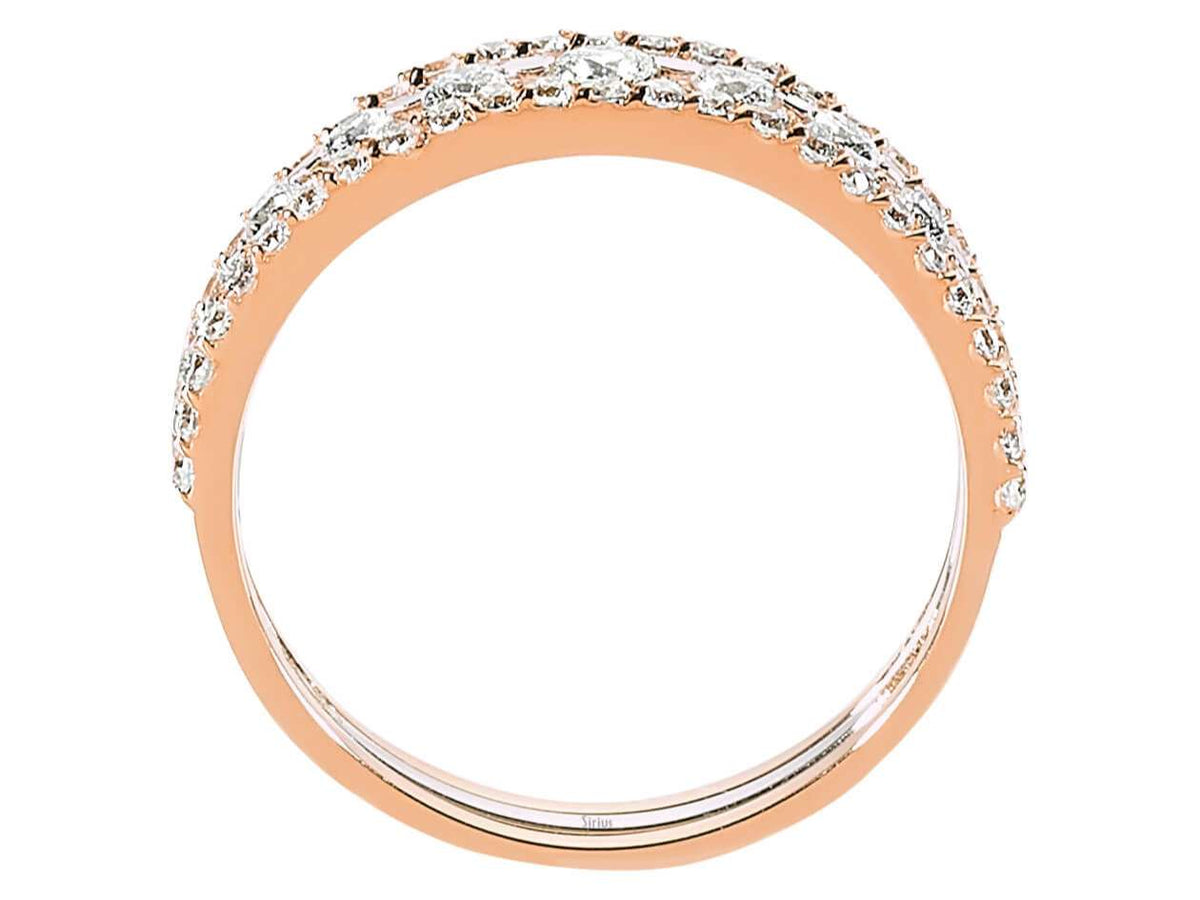 0,40 Gesamtkarat Diamant dreiteiliger Halbrund Allianz in 18 Karat Weißgold - handgefertigter Diamantschmuck aus Feingold | Sirius Diamant