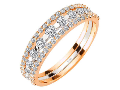 0.40 total carat diamond three-piece half-round alliance in 18-carat white gold