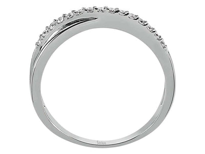 Alliance demi-ronde en or blanc 585 14 carats avec diamants de 0,15 carat