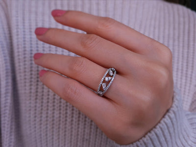 0.50 carat diamond design ring in 18 carat white gold