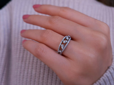 0.50 carat diamond design ring in 18 carat white gold