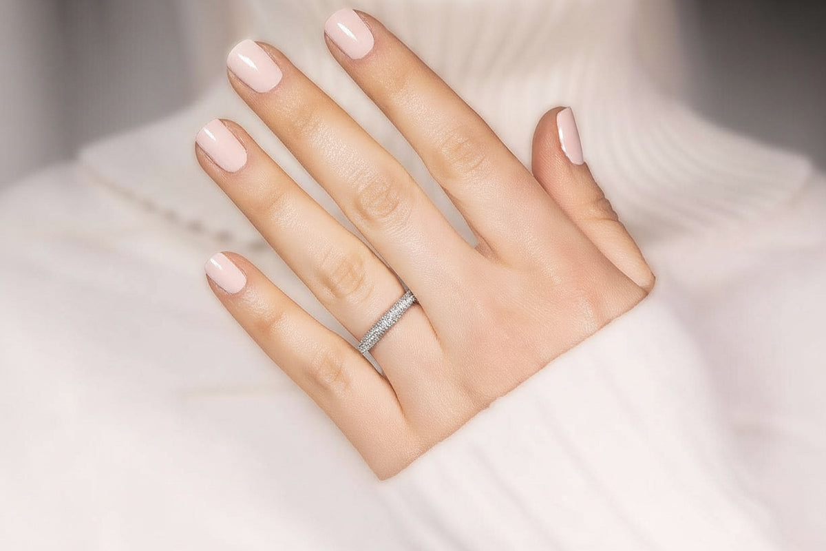 0,33 Karat Diamant Halbrund Allianz - handgefertigter Diamantschmuck aus Feingold | Sirius Diamant