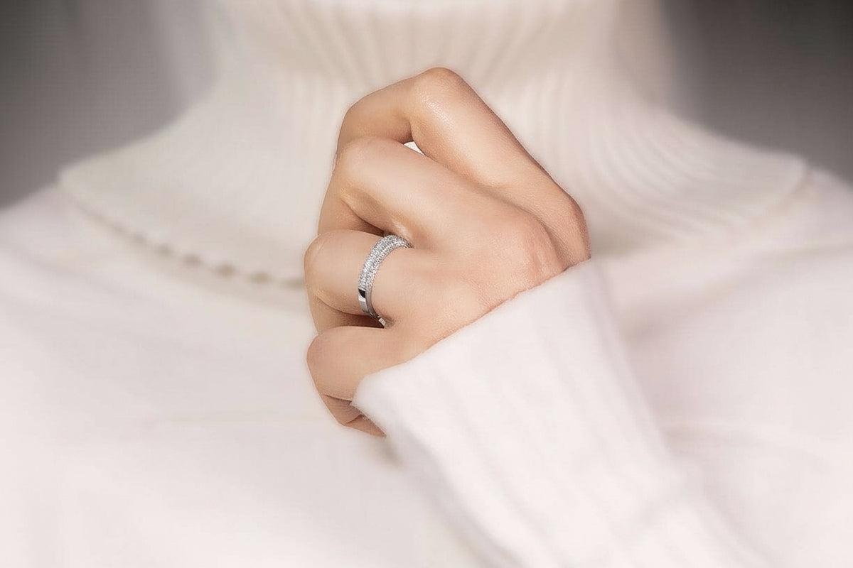 Alliance demi-ronde en diamant de 0,33 carat