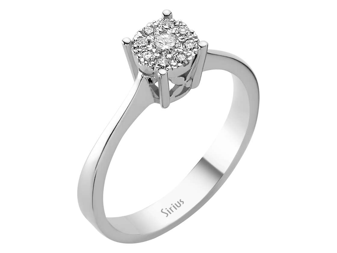 Insgesamt 0,17 Karat Diamant Ring - handgefertigter Diamantschmuck aus Feingold | Sirius Diamant