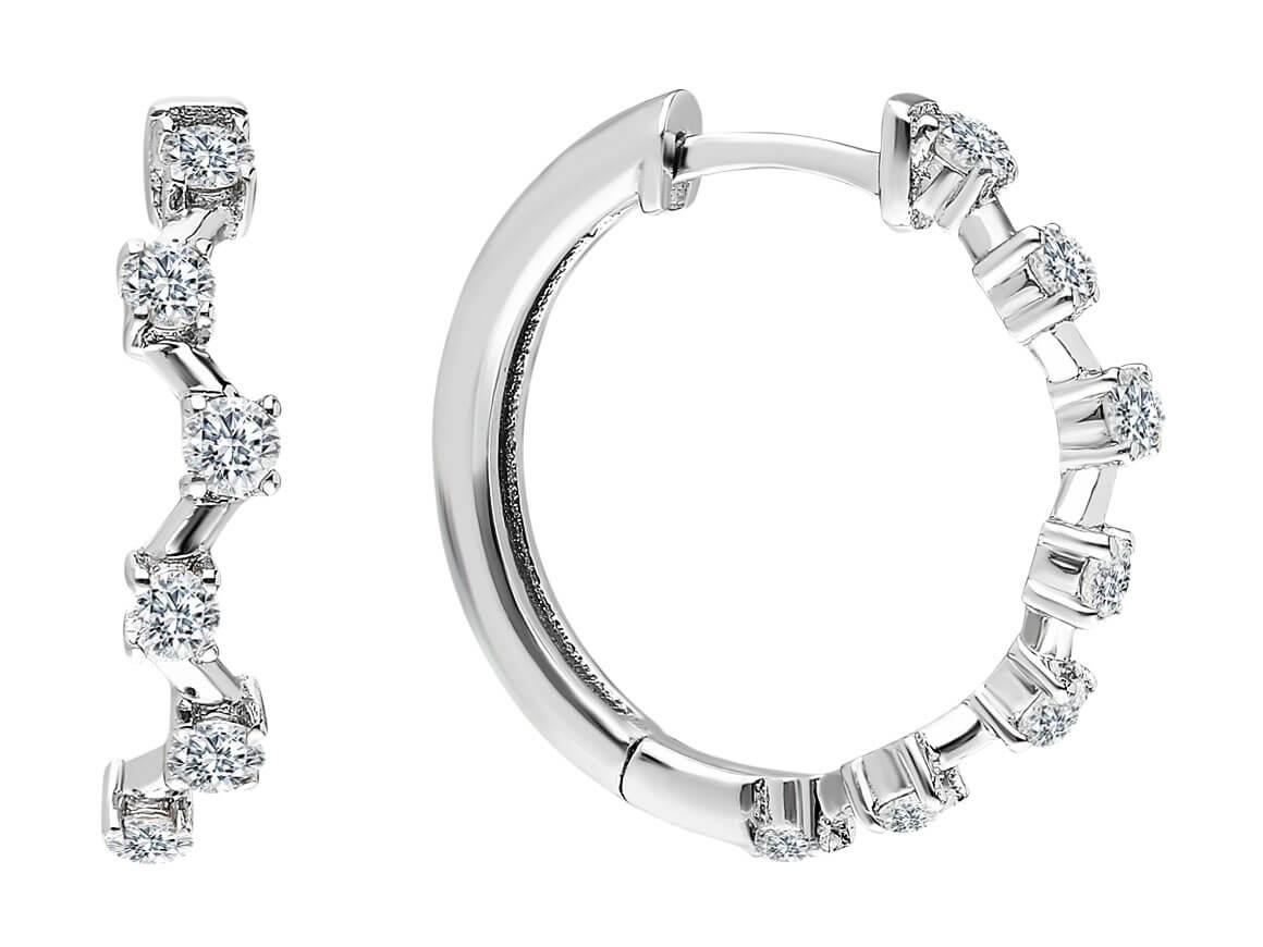 Diamond zigzag hoop earrings