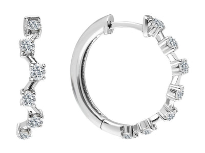 Diamond zigzag hoop earrings