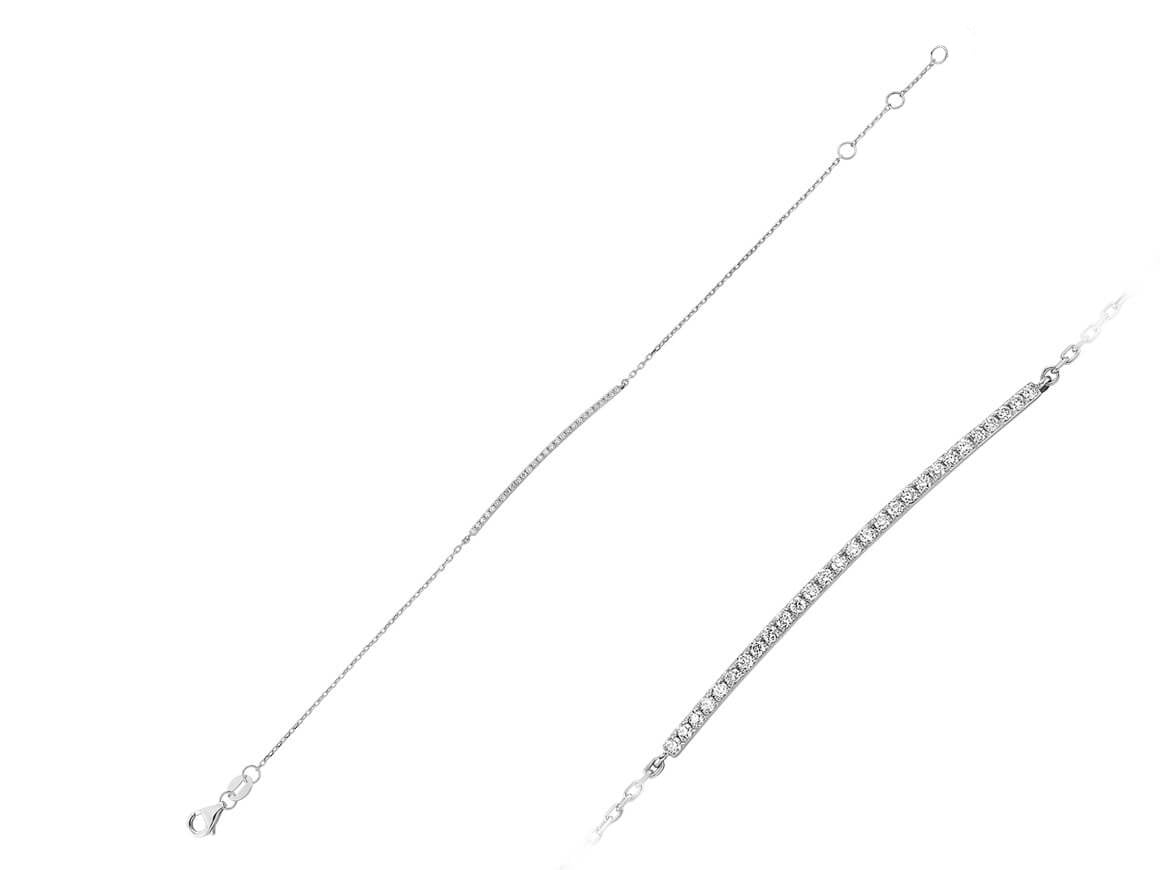 0,17 Karat Diamant Tennis Armband in 14 K Weißgold - handgefertigter Diamantschmuck aus Feingold | Sirius Diamant