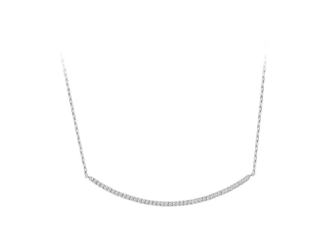 F color 0.12 carat diamond tennis necklace in 14 carat white gold