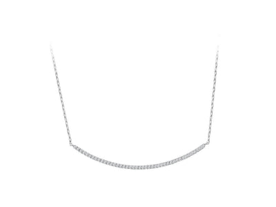 F color 0.12 carat diamond tennis necklace in 14 carat white gold