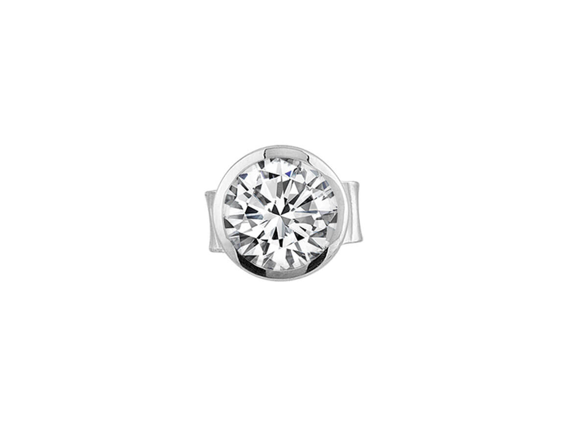 G / SI color 0.27 carat diamond men's earring in 585 14 carat white gold