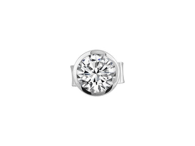G / SI color 0.27 carat diamond men's earring in 585 14 carat white gold