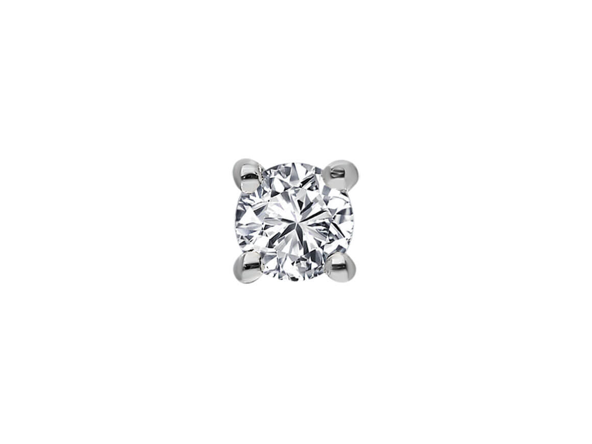 E color 0.17 carat diamond solitaire men's stud earrings in 585 14 carat white gold
