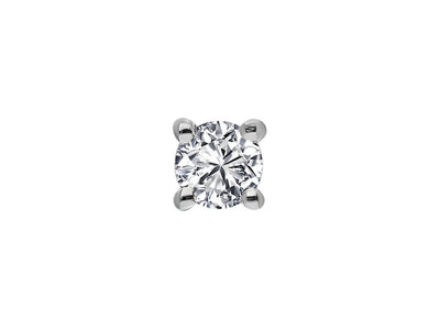 E color 0.17 carat diamond solitaire men's stud earrings in 585 14 carat white gold