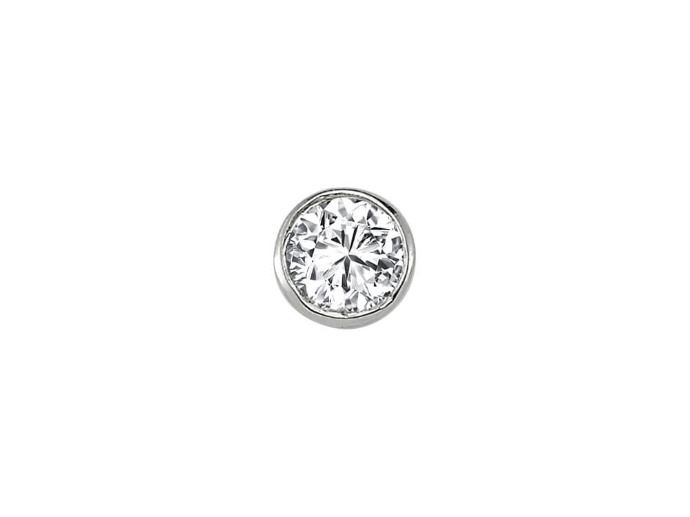 0.13 Carat Diamond Solitaire Men's Earring in 14 Carat White Gold