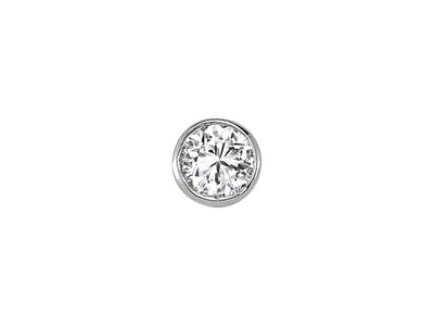 0.13 Carat Diamond Solitaire Men's Earring in 14 Carat White Gold