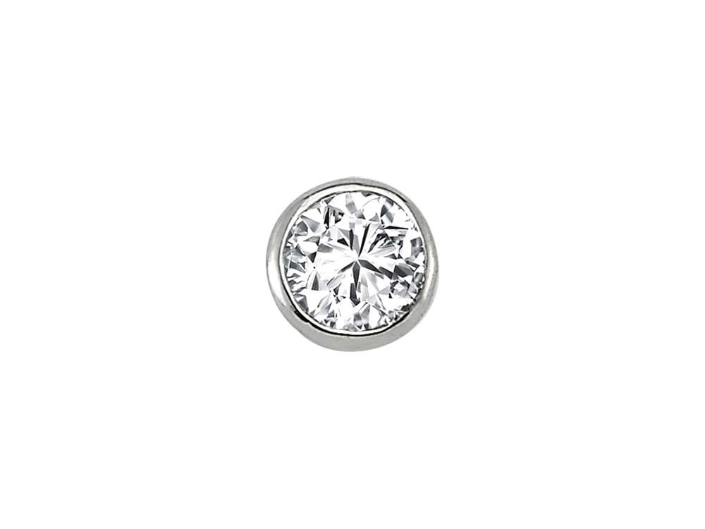 0.19 carat diamond men's earring in 585 14 carat white gold