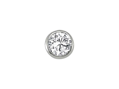0.19 carat diamond men's earring in 585 14 carat white gold