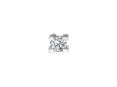 0.06 carat diamond solitaire men's stud earrings in 8 K white gold