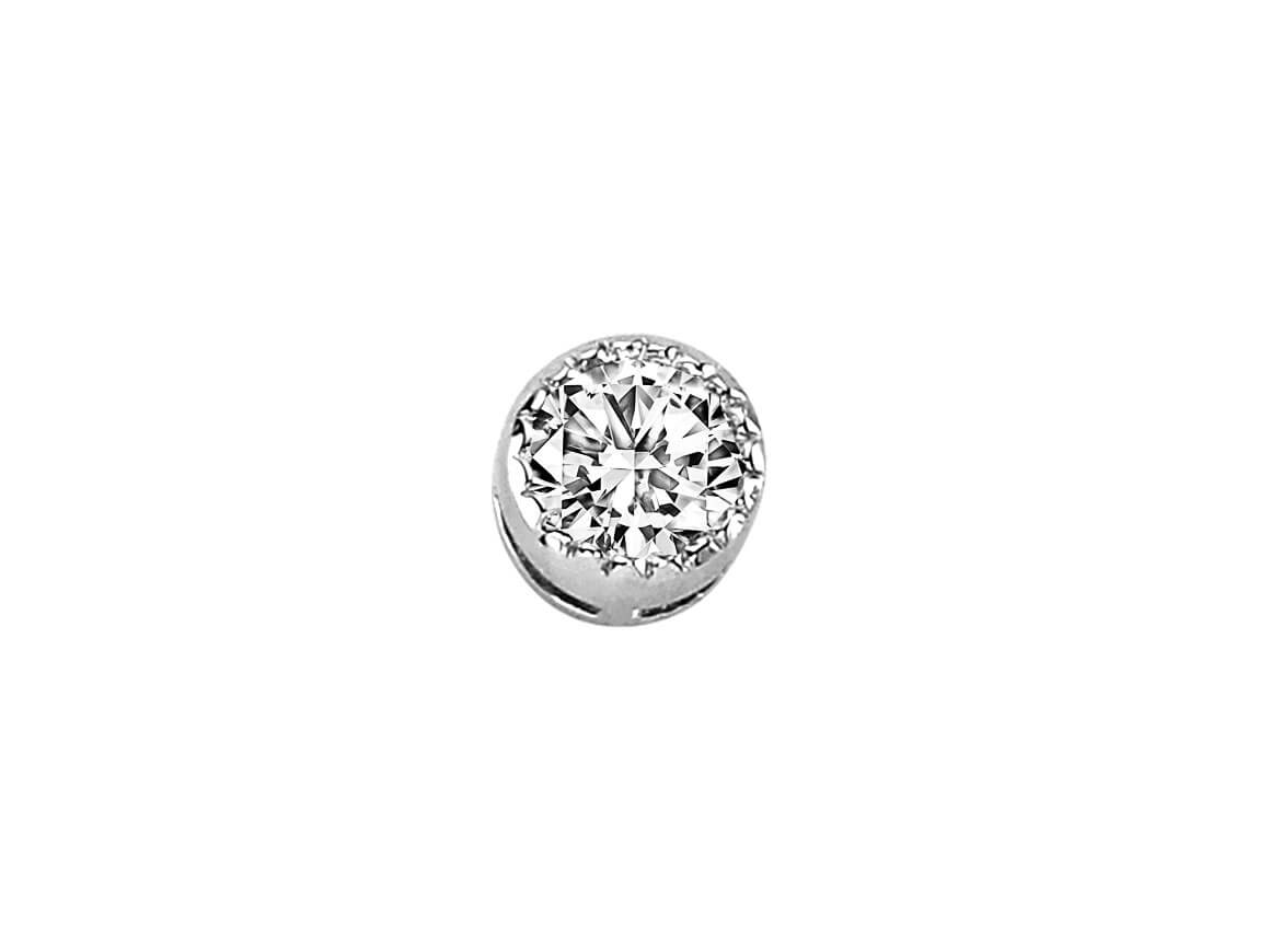 0.17 carat solitaire diamond men's earring in 585 14 K white gold