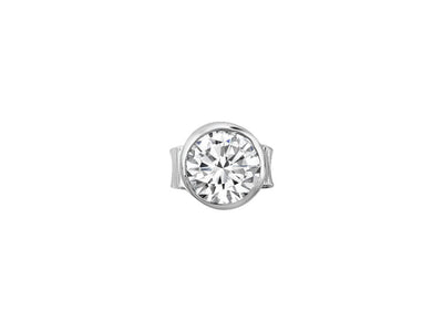 0.08 carat solitaire diamond stud earrings for men in 14 carat white gold