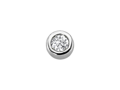 Boucles d'oreilles solitaires en or blanc 14 carats avec diamant de 0,05 carat