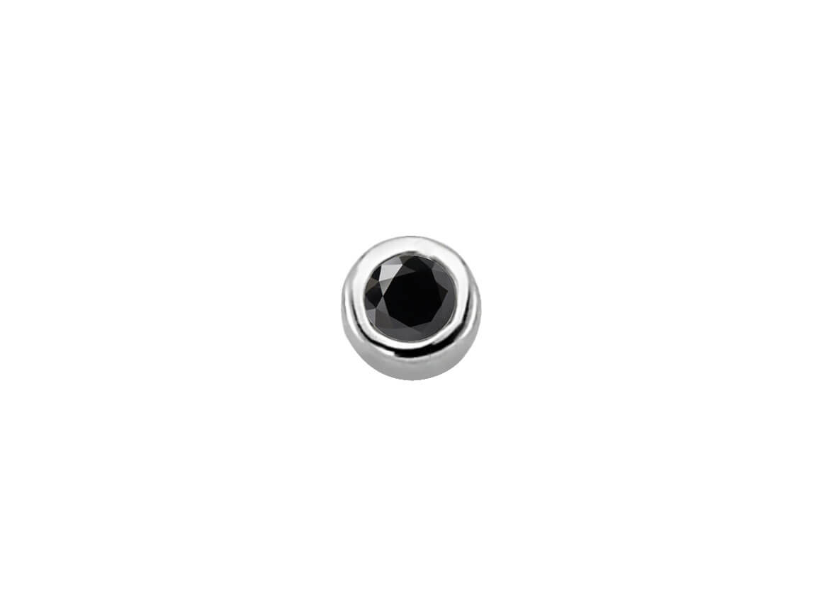 0.06 Carat Black Diamond Solitaire Stud Earrings in 14 K White Gold