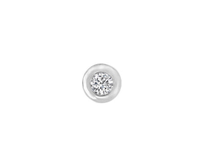 0.05 carat diamond solitaire men's earring in 585 14 carat white gold