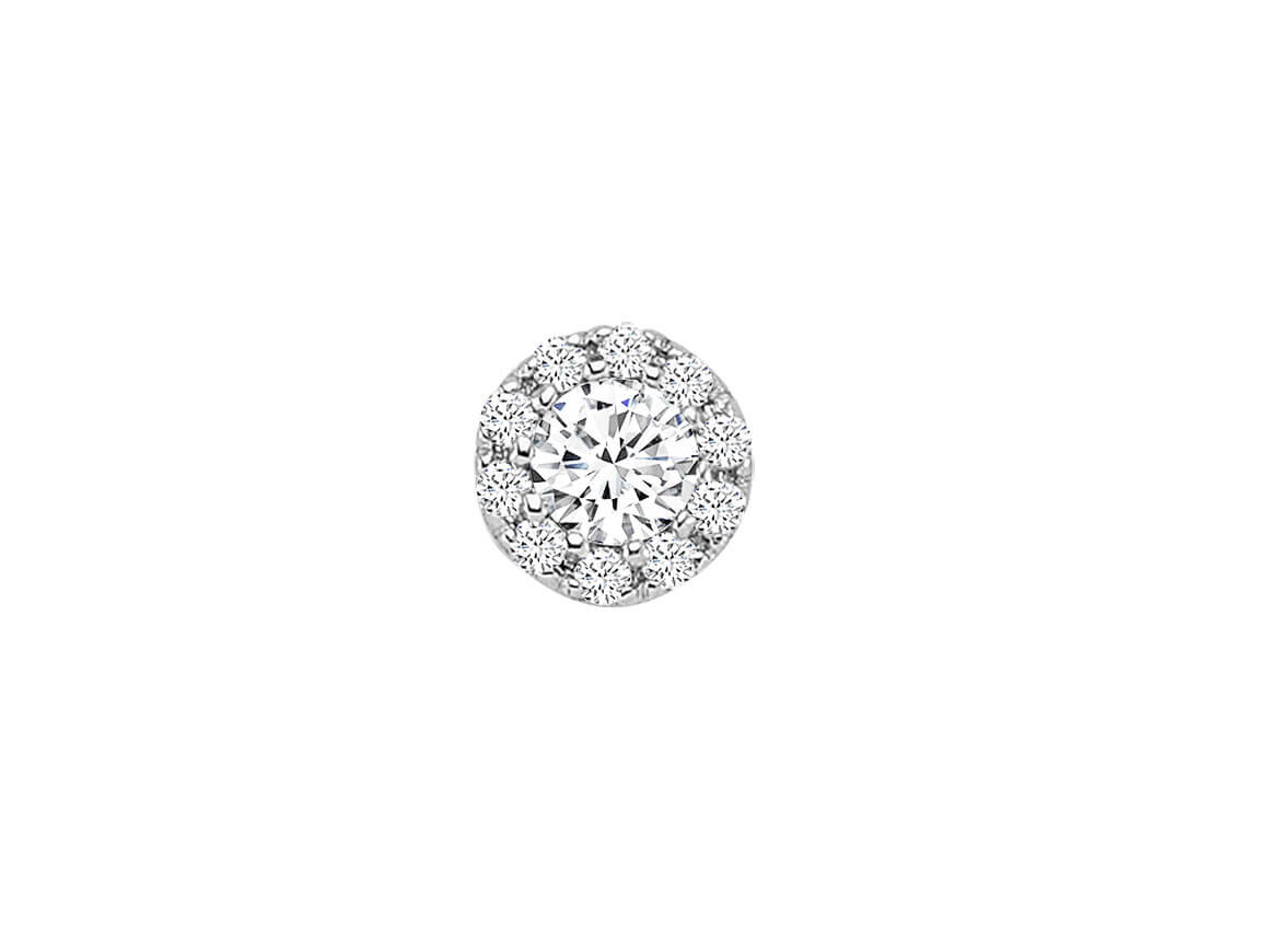 0.20 carat diamond men's earring in 585 14 carat white gold