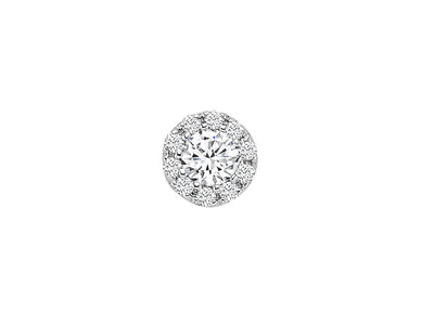 0.20 carat diamond men's earring in 585 14 carat white gold