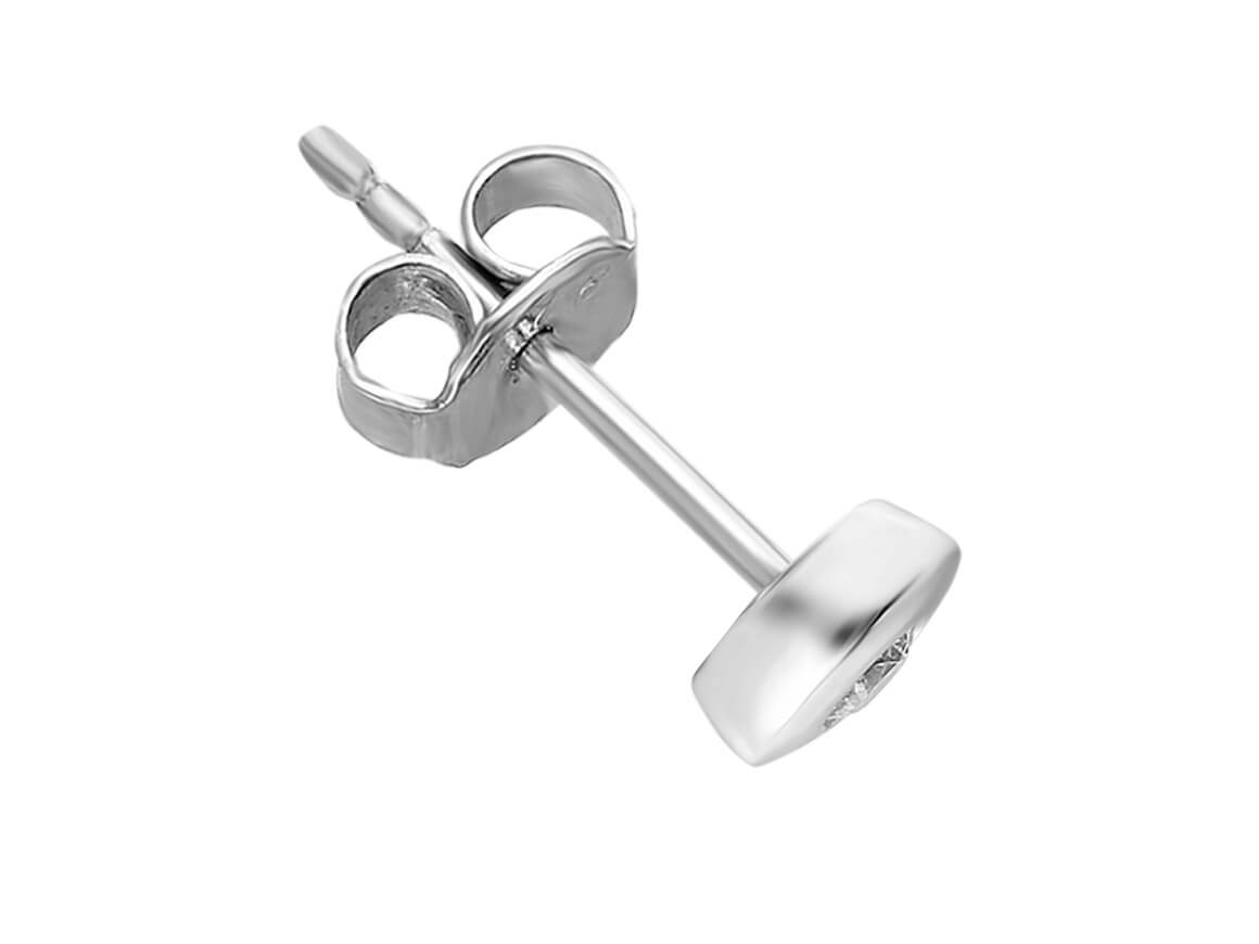 F Farbe 0,07 Karat Diamant-Solitaire-Herrenohrring – handgefertigter Diamantschmuck aus Feingold | Sirius Diamant