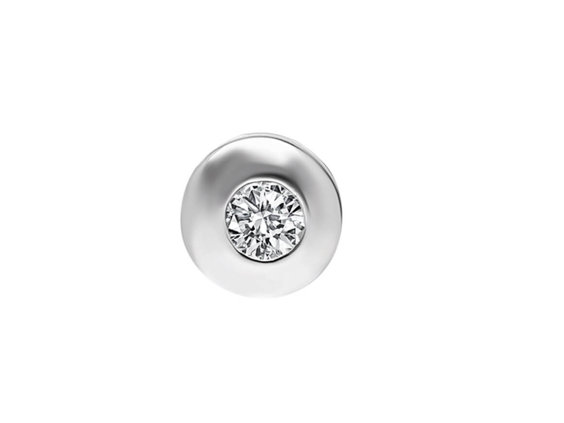 F Color 0.07 Carat Diamond Solitaire Men's Earring