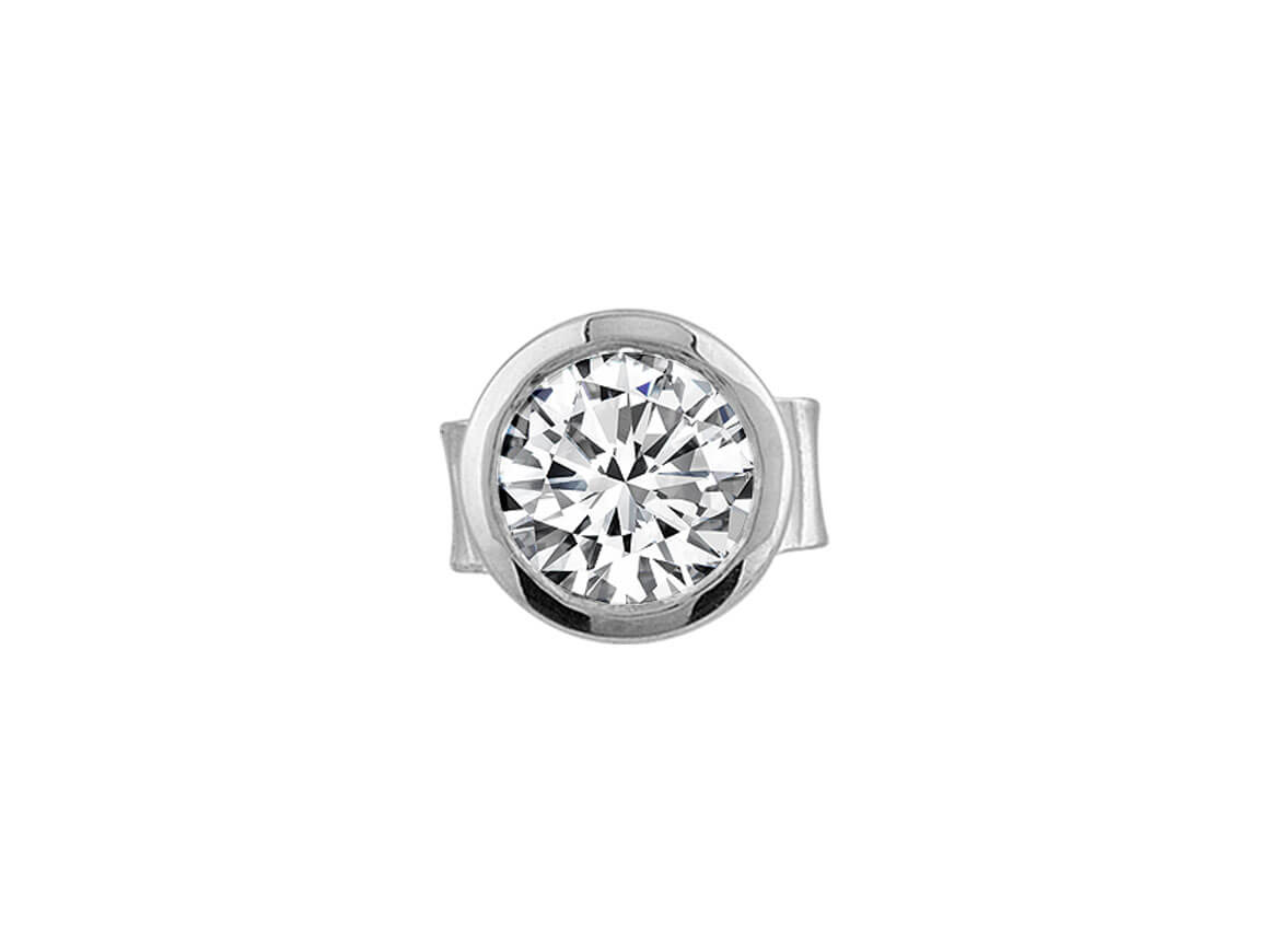G Farbe 0,24 Carat Diamant Herren Ohrring Ohrstecker in 585er 14 K Weißgold - handgefertigter Diamantschmuck aus Feingold | Sirius Diamant
