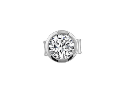 G color 0.24 carat diamond men's earring studs in 585 14 K white gold