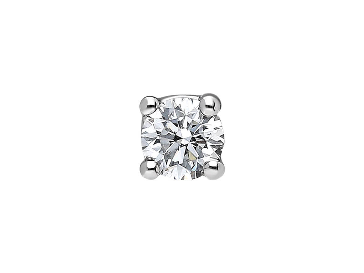 0.33 carat diamond men's earring in 585 14 carat white gold