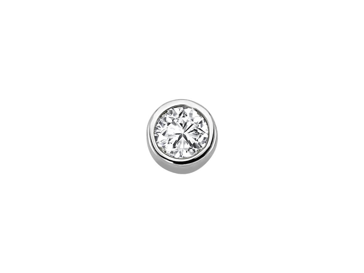 0,18 Carat Diamant Solitär Herren Ohrring in 14k Weißgold – handgefertigter Diamantschmuck aus Feingold | Sirius Diamant