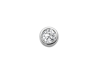 0.18 Carat Diamond Solitaire Men's Earring in 14k White Gold
