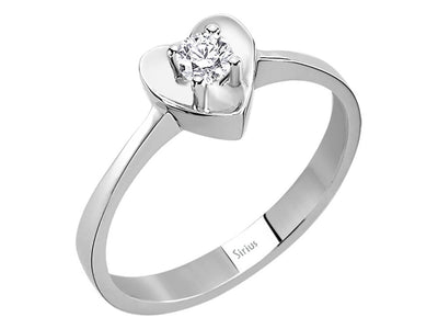 0.16 carat diamond heart solitaire ring