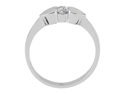 Bague solitaire en forme de cœur avec diamant de 0,15 carat