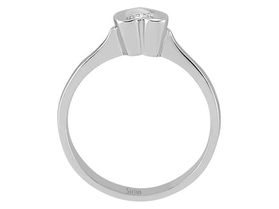 Bague solitaire en forme de cœur avec diamant de 0,10 carat