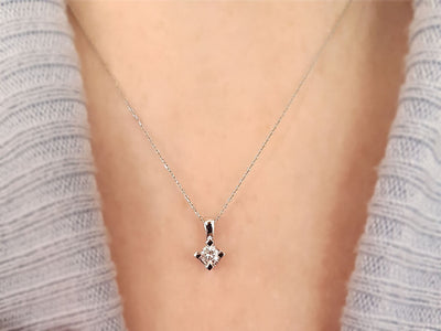 F color 0.20 carat solitaire necklace